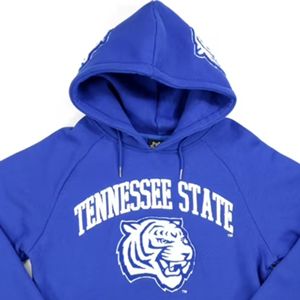 Pour le sweat à capuche de l'université d'État 100% coton bleu tigre avant conception personnalisé HBCU vêtements lavé doublé anti-rétrécissement - Product Image 2