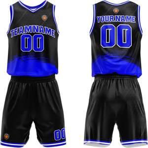 Ensembles d'uniformes de basket-ball pour hommes personnalisés Maillot de sublimation imprimé en polyester respirant à séchage rapide 100% - Product Image 3
