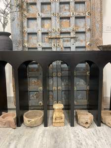 Mesa Consola de Madera con Diseño Moderno en Forma de Arco, Alta Calidad, Estilo Único para Decoración de Hogar, Villa, Apartamento o Bar, Estilo de Muebles Antiguos - Product Image 5