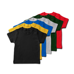 T-shirt basique uni et respirant en coton mélangé pour enfants unisexe OEM fournisseur de t-shirts en vrac du Bangladesh vêtements pour enfants - Product Image 3