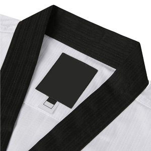 Vêtements d'arts martiaux à manches longues pour hommes en pur coton blanc personnalisés en usine pour adultes pour Taekwondo karaté judo porter - Product Image 4