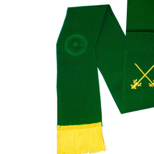 High Quality <b>Green</b> Council of Knights Masons Sash Customizable Masonic Regalia Sashes for Sale - Product Image 3