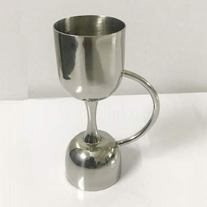 High Quality Silver Peg Measure Jigger with Handle & Cocktail Shaker Drink Measuring <b>Bar</b> <b>Tool</b> Jigger 30/60Ml - Product Image 1