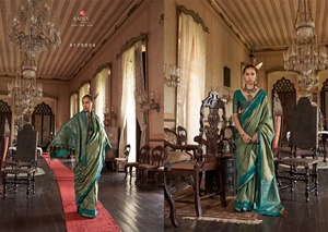 Saree en soie de créateur Tushar Style traditionnel pakistanais Beau travail de tissage pour les mariages Fêtes Vêtements pakistanais indiens - Product Image 2