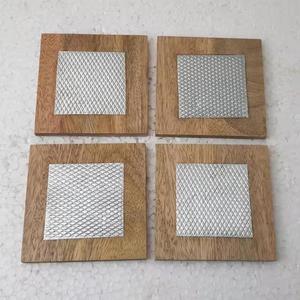 Nuevo mejor diseño Metal Mango madera posavasos hecho a mano madera posavasos Metal bebida esteras Coaste - Product Image 1