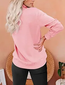 Venta al por mayor de las mujeres de manga larga sudadera Crop Top Sudadera con capucha corta de ácido lavado de tela de punto para el invierno - Product Image 4