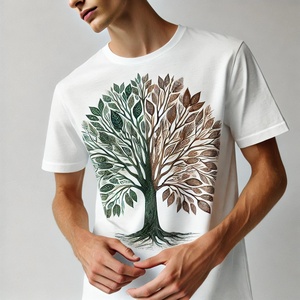 <b>Men's</b> 180g Cotton Oversized <b>T</b>-<b>Shirts</b> Breathable Summer Short Sleeve O-neck Customizable Logo and Color Printed Design Blank - Product Image 4