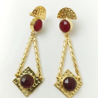 Boucles d'oreilles pendantes de luxe plaquées or, faites à la main, pour mariages, fêtes, cadeaux