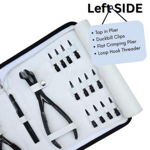 Black Hair <b>Extension</b> Tools with Tape-In Plier Micro <b>Bead</b> Crimper Bond Breaking Cutter Microlink Remover Loop Threader Hook Clips - Product Image 4