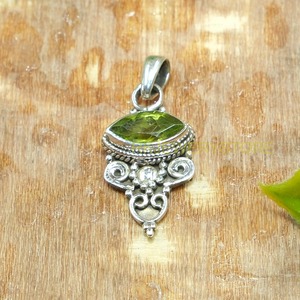 Collier avec pendentif en argent Sterling 925, péridot vert naturel, fait à la main, Vintage, style Boho, filigrane, bijoux pour femmes, cadeau de noël - Product Image 2