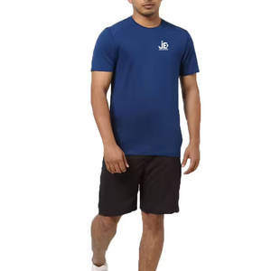Couleur bleue Logo personnalisé hommes T-Shirts sur mesure grande taille 100% coton T-shirt pour hommes coupe ample imprimé en prix de gros - Product Image 2