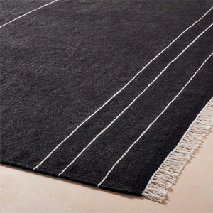 Tapis en laine tissés à la main Tapis moderne en laine noir blanc Salon Chambre d'enfants Tapis de cuisine - Product Image 3