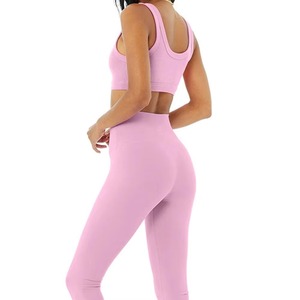 Conjunto Deportivo de 2 Piezas para Mujer Talla Grande, Leggings de Cintura Media y Sujetador Deportivo, Elástico, Suave, para Gimnasio, Fitness, Entrenamiento - Product Image 6