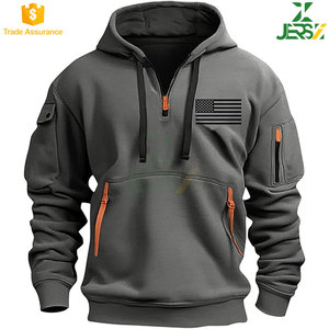 Tactical Hoodies Men Quarter Zip Pullover <b>Sweatshirt</b> Pockets <b>Vintage</b> Workout Style Lightweight <b>Sweatshirts</b> - Product Image 2