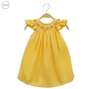 Beautiful Rose gold dress high-quality smocked clothing, girls dresses, children's clothing