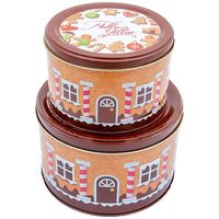 Boîte en métal ronde Kontensan 2,5 L pour biscuits au gingembre (Turquie) avec dimensions 175x110 mm pour l'artisanat et le stockage