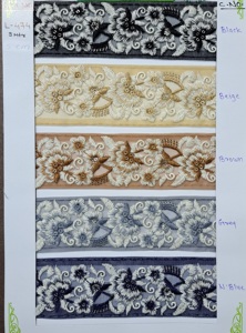 Garniture en dentelle brodée personnalisable broderie en polyester pour vêtement accessoires de mode disponibles à la vente - Product Image 4