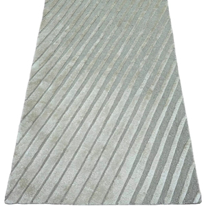 Alfombra de lana anudada a mano de alta calidad, superventas, alfombrilla de baño inclinada, diseño abstracto, corte de bucle, alfombras, textura de algodón, 1 pieza - Product Image 1