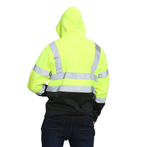 Sweat à capuche de travail de sécurité de haute qualité pull à capuche de sécurité manches longues vêtements de travail haute visibilité sweat à capuche de sécurité de construction personnalisé - Product Image 4