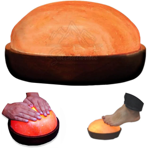 Lampe de désintoxication pour les pieds au sel rose de l'Himalaya fabriquée au Pakistan en forme de dôme ioniseur naturel haut de gamme pour la relaxation soulagement du stress - Product Image 1