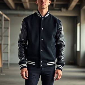Veste d'université fabriquée au Pakistan avec manches en satin, doublure imprimée à l'intérieur, disponible dans toutes les tailles, fournisseur OEM, bon prix - Product Image 4