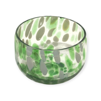 Bol à pois en verre coloré soufflé à la main à motif léopard, idéal pour dessert salade bougie aux fruits bol à matcha décor de fête à la mode