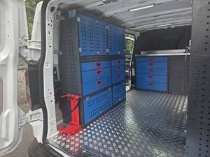 Dual Side Modular Van Shelving System with <b>Lockable</b> <b>Cabinets</b> and Drawers for Mobile Workshop Service Vans Vehicle Storage Shelf - Product Image 3