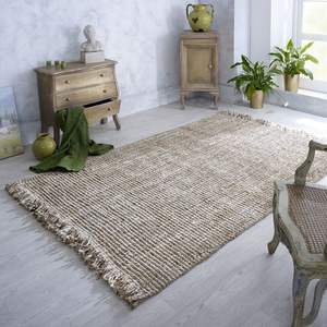 Tapis en jute tissés à la main en fibre naturelle pour salon et chambre à coucher Matériaux durables lavables - Product Image 6