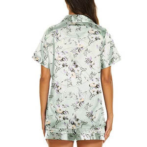 Ensemble de vêtements de nuit pour dames Ensemble short à manches courtes avec taille élastique Combinaison de nuit 2 pièces pour femmes - Product Image 3