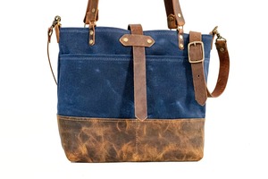 Handmade Canvas Leather Tote Bag-Crossbody Three-Straps Zipper Closure-<b>Large</b> Vintage Stitching-Carry On Made Pakistan - Product Image 6