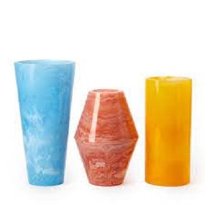 Jarrón de Resina Azul con Patrón de Remolino Acuático, Hecho a Mano, Único, de Primera Calidad, Nuevo, Ecológico, Decoración Moderna para el Hogar, Estilo Globo - Product Image 5