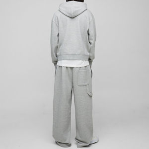 Venta directa de fábrica, conjunto de chándales de lana personalizados para hombre, pantalones de chándal con capucha, bordado, estilo Vintage, estampado de invierno, 100% algodón - Product Image 5