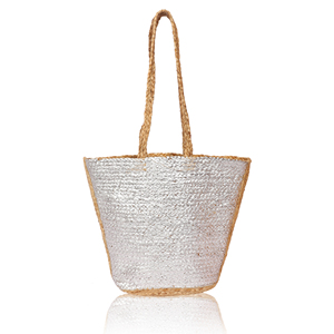 Sac fourre-tout bohème en jute écologique, design ouvert, idéal pour la plage et les voyages d'été - Product Image 5