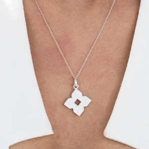 Collar de Crucera de Plata de Ley 925 indio, collar con colgante de moissanita de topacio blanco Natural, joyería fina al por mayor - Product Image 6