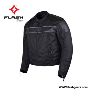 Blouson de moto CE Niveau 2 en cuir de vachette naturel perforé, avec logo au dos, pour femme, collection hiver, modèle Flash Gear - Product Image 2