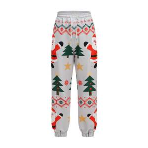 Pantalones de chándal navideños de corte Premium para mujer, diseño elegante, con cordón, pantalones de chándal navideños, abalorio cálido de poliéster para vacaciones - Product Image 1
