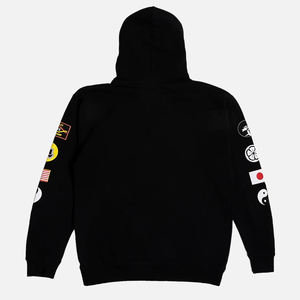 Personnalisation coton recadrée en détresse Patch Applique brodé à capuche Vintage surdimensionné acide soleil fondu lavage homme sweats à capuche - Product Image 3