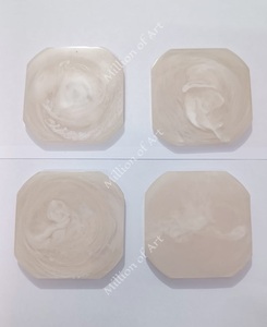 ที่รองแก้วทำด้วยมือทำจากเรซิน Dia10cm ใหม่สีฟ้าเป็นมิตรกับสิ่งแวดล้อมหนา10มม. กำหนดโลโก้ได้อย่างดีเยี่ยมตกแต่งบ้านแบบคลาสสิกถ้วยชา - Product Image 3