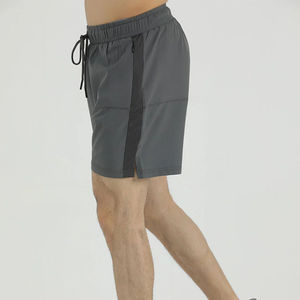 Pantalones Cortos Deportivos Personalizados para Hombre, de Secado Rápido, Grises, Elásticos, para Entrenamiento, Gimnasio, Correr, con Bolsillo con Cremallera, OEM, Marca Privada, Venta al Por Mayor - Product Image 3