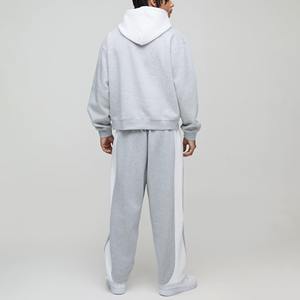 Survêtement à blocs de couleurs personnalisé de haute qualité pour hommes Joggers empilés avec logo personnalisé et sweat à capuche surdimensionné - Product Image 2