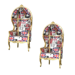 Vente en gros de chaises de luxe pour trône royal avec baldaquin, à dossier haut, pour reine et roi de mariage, meubles d'hôtel - Product Image 2