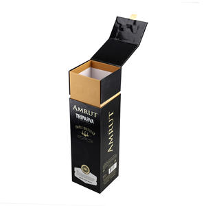 Boîte à bouteilles de vin en papier kraft recyclé durable avec revêtement UV et doublure en éponge Emballage cadeau en carton pour bouteille unique - Product Image 6