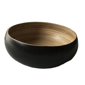 Meilleure vente Ensemble de saladiers en fibre de bambou filé noir faits à la main plat poli personnalisé de haute qualité en gros du Vietnam - Product Image 1