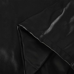 Best Sale Solid Color Casual Men <b>Leather</b> Cowhide <b>Shorts</b> OEM Service High Street Side Pockets Waterproof Eco-Friendly Breathable - Product Image 5