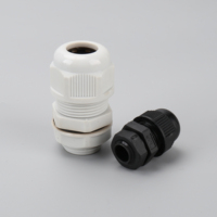 Accessoires de câblage MG12 (4,5-8 mm) – Connecteur de presse-étoupe en plastique IP53 2P 10A pour connexions de fils en cuivre nickelé noir et blanc