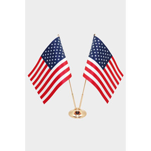 Drapeau de table double face premium USA, technique d'impression numérique, mât en aluminium - Product Image 1