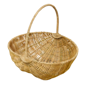 Panier de pique-nique en rotin tissé écologique du Vietnam avec poignées de transport faciles pour la cueillette des fruits et le stockage des aliments - Product Image 1