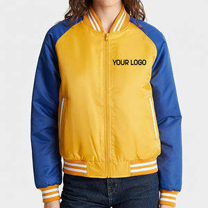 Chaqueta Varsity con Cierre, Estilo Urbano, Ajuste Holgado, a Precio Accesible al por Mayor, Chaqueta Gruesa Acolchada de Algodón Resistente al Viento - Product Image 1