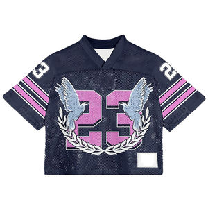 เสื้อเจอร์ซีย์ฟุตบอลตาข่ายพิมพ์ลายสตรีทแวร์สไตล์อเมริกันย้อนยุค - Product Image 4