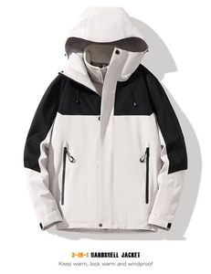 Veste de randonnée extérieure imperméable à l'eau avec capuche coupe-vent et décoration de broderie à fermeture éclair - Product Image 6